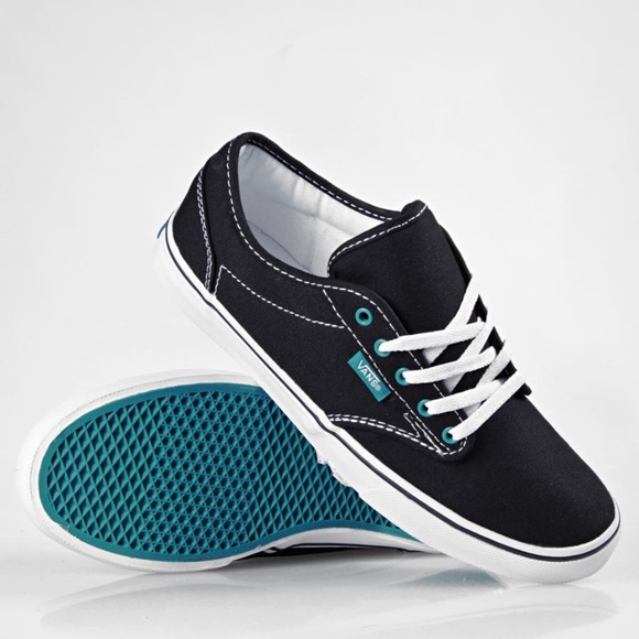 teal and black vans
